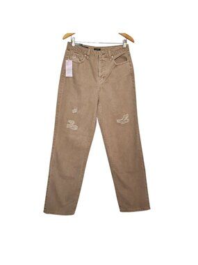 Wild Fable Womens Light Brown Distressed High-Waisted Jeans Size 6 Button-Fly
